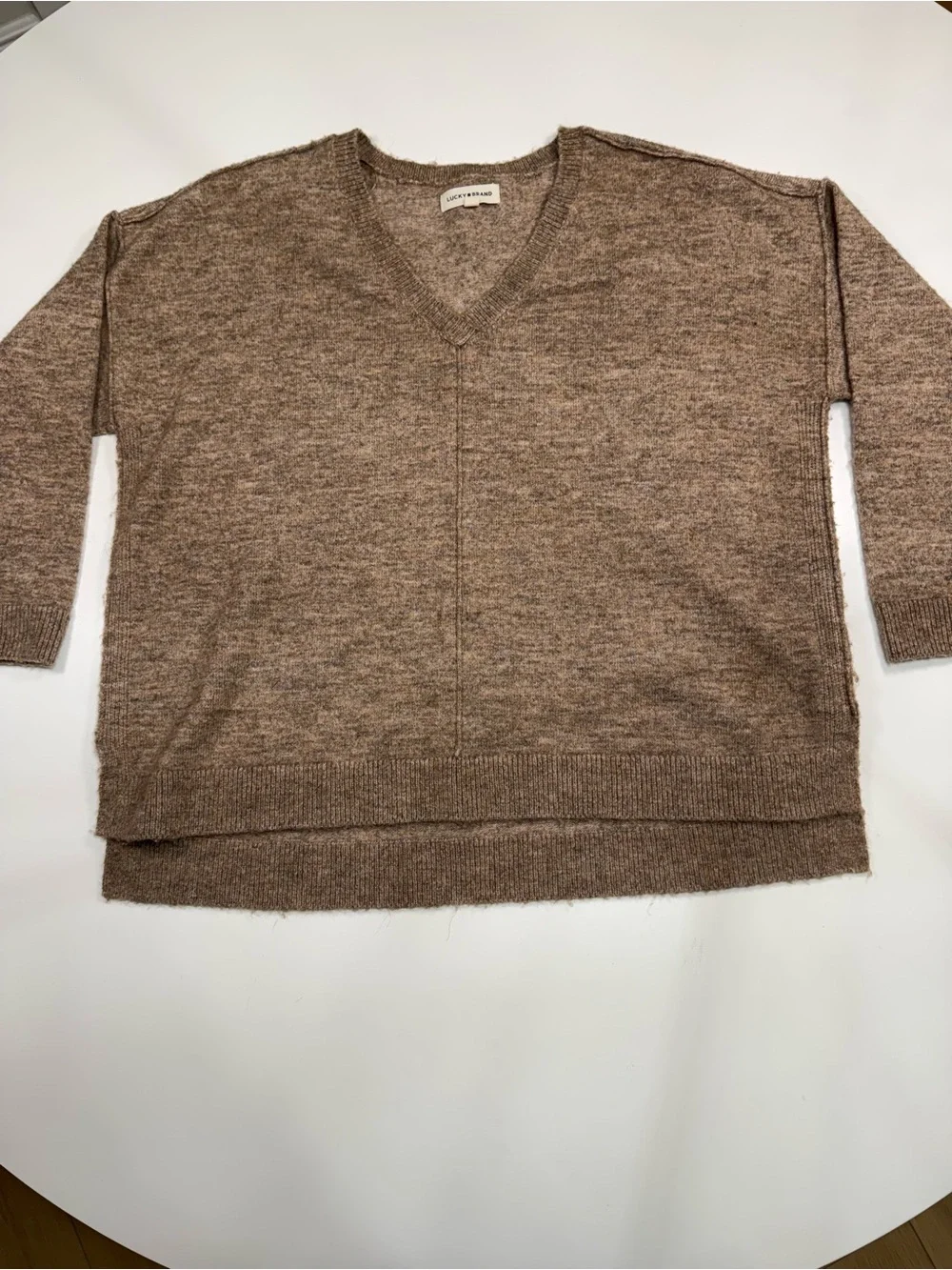 Lucky Brand Brown V-Neck Sweater - Picture 2 of 7
